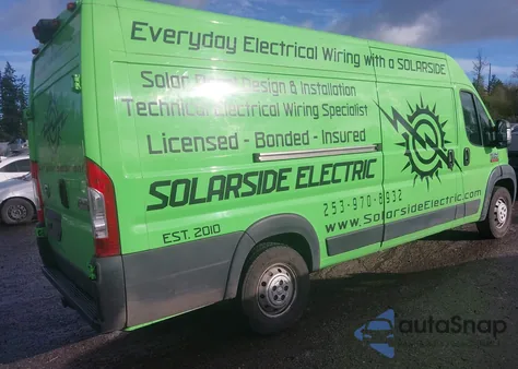 2019 Ram Promaster 3500 Cargo Van High Roof 159 Wb Ext из США, поврежденный, VIN 3C6URVJG6KE512511